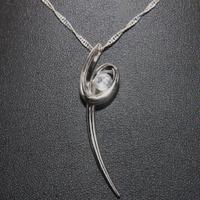 Splendida collana ciondolo argento solitario CZ