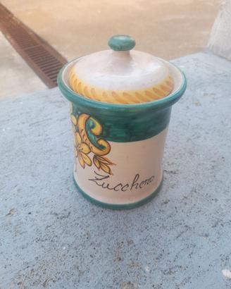 barattolo ceramica decorato a mano