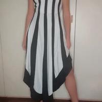 Abito lungo bianco e nero