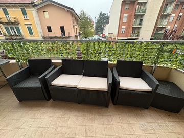 Set Salotto da Esterno in Rattan