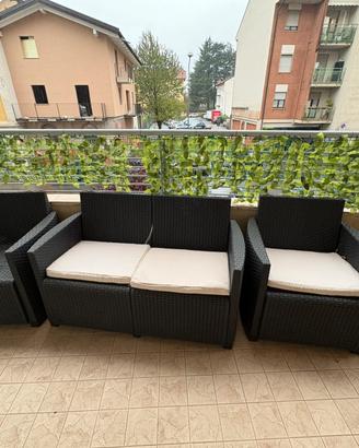 Set Salotto da Esterno in Rattan