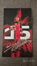 Cartolina autografata Charles Leclerc Ferrari F1
