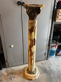 Colonna capitello pietra onice alabastro  bronzo