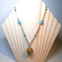 Collana Art. 42 Color Turchese Lunga cm 80 Vintage