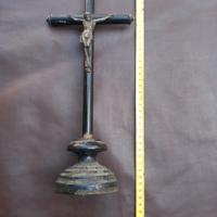 crocifisso  in legno e argento  periodo 1900