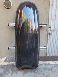 Baule auto tetto colore nero con barre portatutto