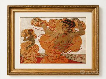 Salvatore Fiume Serigrafia su Broccato Odalische