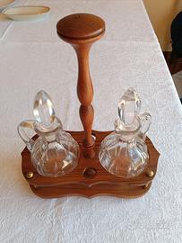 Oliera acetiera vintage anni ’50/’60 con supporto