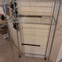 Scaffale a filo in acciaio appendiabiti 90x45xh187