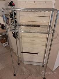 Scaffale a filo in acciaio appendiabiti 90x45xh187