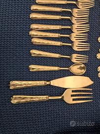 servizio da pesce per 12 bagno argento 1000