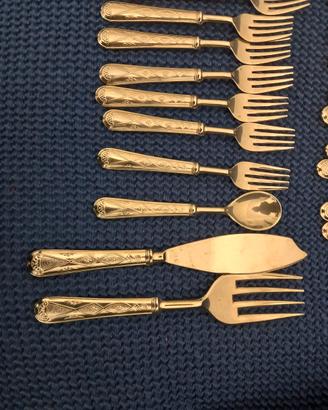 servizio da pesce per 12 bagno argento 1000