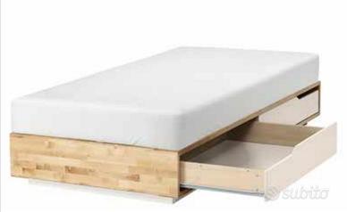 letto singolo Ikea con materasso 