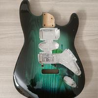 Body stratocaster HSH green burst frassino