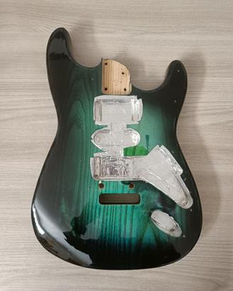 Body stratocaster HSH green burst frassino