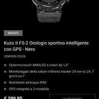 smartwatch nero uomo sportivo kuzo veho FS2