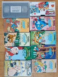 10 Videocassette VHS i puffi e altri cartoni