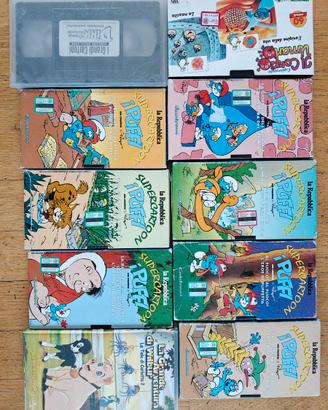 10 Videocassette VHS i puffi e altri cartoni