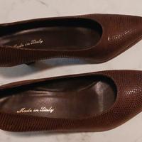 Scarpe da donna in pelle, marrone, tg 37