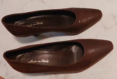 Scarpe da donna in pelle, marrone, tg 37