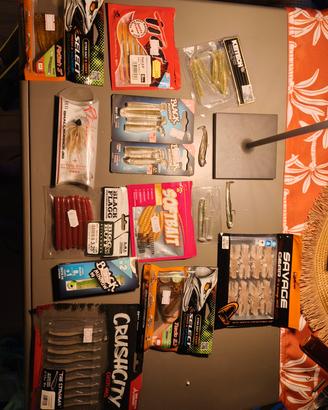 Lotto gomme pesca spinning persico/bass