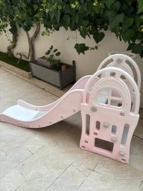 Scivolo Bambini Baby Vivo rosa viola con canestro