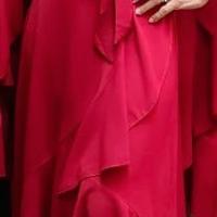 vestito rosso lungo smanicato 