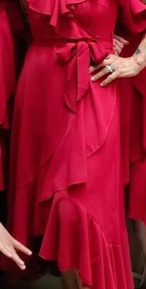 vestito rosso lungo smanicato 