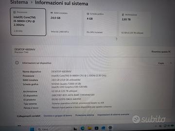 Dell Precision 7540 i9-9880H/24GB/256gb+2tb/T2000