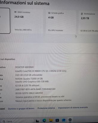 Dell Precision 7540 i9-9880H/24GB/256gb+2tb/T2000