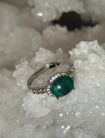 Anello malachite argento 925s