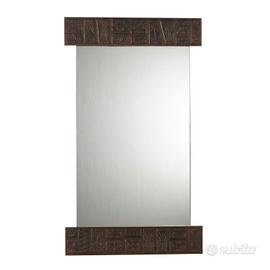 Specchio con Decorazioni in Rame Sbalzato Anni 60
