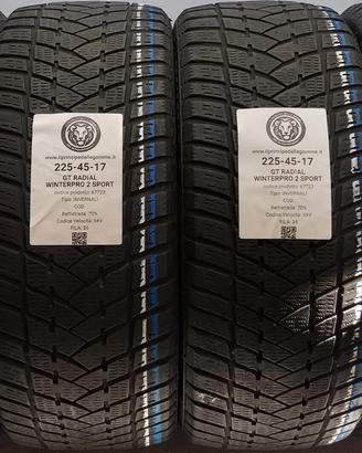 4 GOMME 225 45 17 GT RADIAL A67723