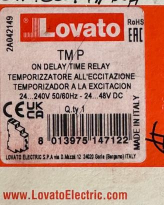 TEMPORIZZATORE LOVATO TMP