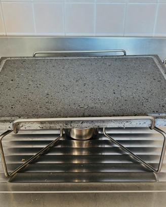 Piastra in pietra lavica nuova con supporto inox