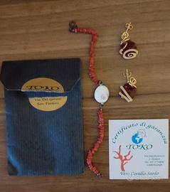 Bracciale in pasta di corallo + orecchini 