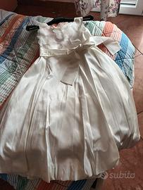 abito Pierre Xardin nuovo raso panna 9/10 anni