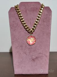 Collana artigianale oro con medaglione giapponese