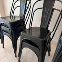 9 Sedie Industriali Nere stile Tolix