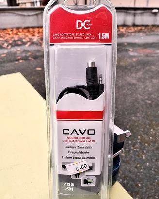 CAVO STEREO JACK 3,5MM MASCHIO/RCA FEMMINA 1,5M