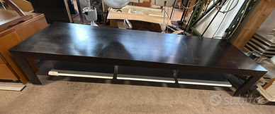 Porta tv nero con vassoio in acciaio Usato: 2348