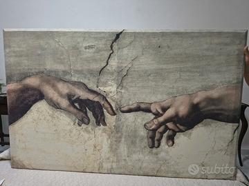 Quadro su tela "La Creazione di Adamo" 140x90 cm