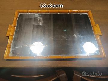 vassoio in legno a specchio vintage antico