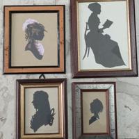 4 silhouette vittoriane inglesi vintage 