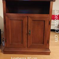 Credenza due ante, porta TV in arte povera noce