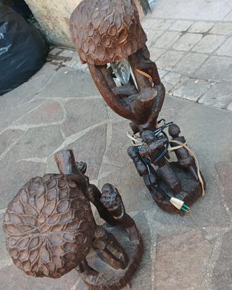 Coppia sculture Africane  Makonde vintage,statua  