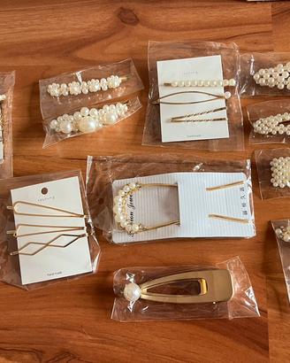 Set fermagli e accessori per capelli con perle