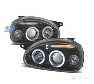 FARI PER OPEL CORSA B 93-00 ANGEL EYES FONDO NERO