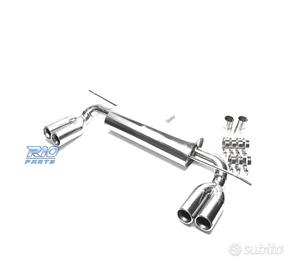 SILENZIATORE DI SCARICO DOPPIA USCITA IN INOX PER 