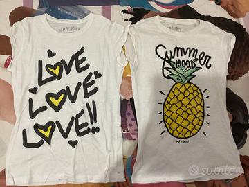 Lotto 2 magliette estive bianche “My T-shirt”